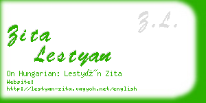 zita lestyan business card